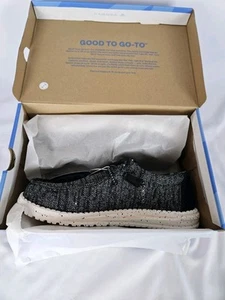 NIB! Hey Dude Wally Sox Men's Shoes - Black And White, US 9 COMFORT! - Picture 1 of 9