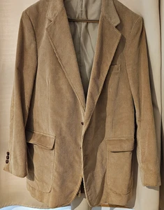 Blazer/giacca Jordache in velluto a coste uomo 46 lungo cammello chiaro ottime condizioni - Foto 1 di 11