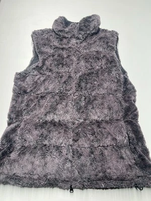 Chaleco Athleta Vintage Años 90 Piel Sintética Plumón de Ganso Talla Grande Gris Foto 1 de 4