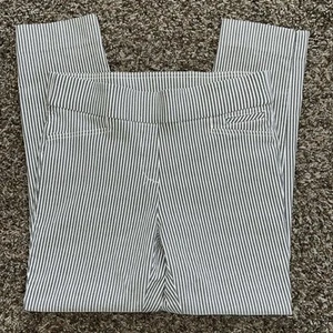 Anne Klein Blue & White Striped Ankle Pants, Size Small, Viscose Blend Pull On - Picture 1 of 13