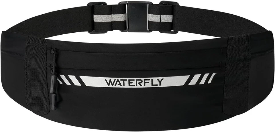 WATERFLY Running Belt: Breathable 4-Pocket Waist Pack for Sports. Fits All Phone - Image 1 of 4