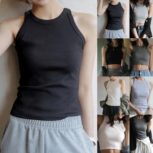 Easy To Wear Halter Top Casual Top Breathable Clothing Elastic Material - Picture 1 of 20