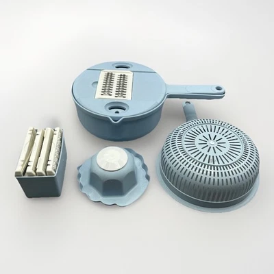 Juego de rebanadora rallador de verduras todo en uno de 9 piezas - Herramienta de cocina azul multiusos Foto 1 de 4