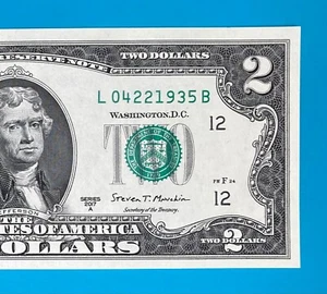 April 22, 1935 : L 04221935 B BIRTHDAY Note $2 Two Dollar Bill *UNC* - Picture 1 of 3
