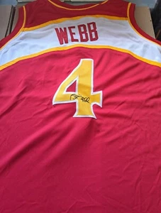 Spud Webb Signed Atlanta Hawks Red Jersey Autograph XL - Picture 1 of 3