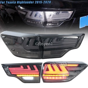 4PCS LED Tail Light Rear Brake Lamp For Toyota Highlander 2015-2020 Smoked - Picture 1 of 19