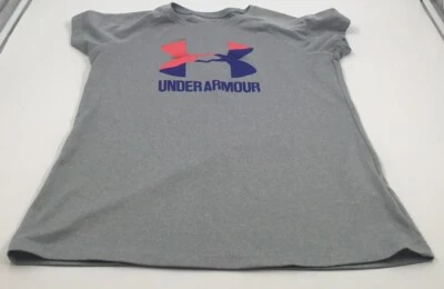 Under Armour Loose Youth Large Gray Shirt With Pink & Purple H - Image 1 of 3