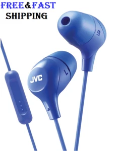 Auriculares de espuma viscoelástica JVC malvavisco auricular de espuma viscoelástica con micrófono azul (HAFX38MA) - Imagen 1 de 5
