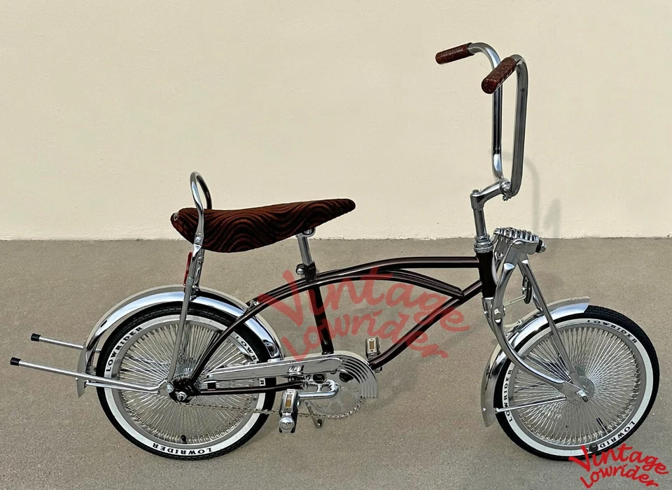 16" LOWRIDER BIKE CHROME/BROWN METALLIC FRAME 144 SPOKE RIMS & LOWRIDER TIRES. - Image 1 of 4