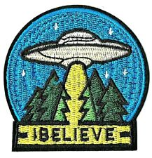 â«¸ I Believe Ufo Iron-on Embroidered Roswell Alien Space Ship Roswell Patch New