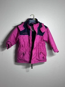 Columbia Girl Talbots Kids Pink/Black Winter puffer Jacket size 6/7 - Picture 1 of 8