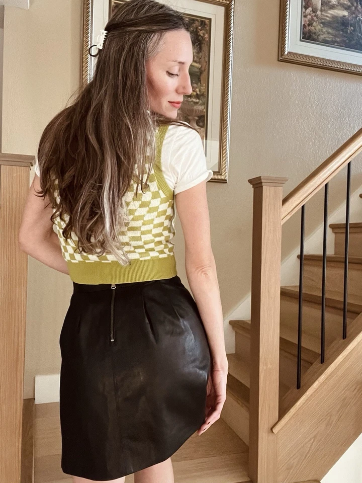 Marc by Marc Jacobs Genuine Leather  Pleated Mini Skirt - Image 1 of 4