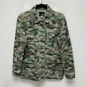 Kut from the Kloth Womens Camouflage Pockets Snap Studded Military Jacket S - Picture 1 of 10