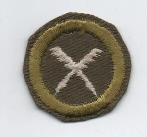 Business Merit Badge, Type E Khaki Narrow Crimped (1947-60), Lt-Used - Picture 1 of 1