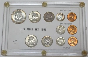 1955 U.S. Mint Uncirculated 90% Silver Set in a Capital Holder - Picture 1 of 2