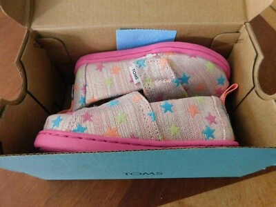 TOMS Alpargata coral shimmery stars canvas slip-on shoes - Image 1 of 4