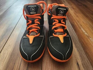 Warrior Vex 2.0 Jr. Lacrosse Cleats- Black/ Graphite/ Orange Kids size 4 EUC - Picture 1 of 9