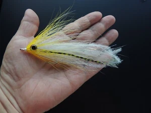 S021 1 ea Hollow Fleye Deciever Mustad 3/0 Fishing Fly Striper Bluefish GT - Picture 1 of 5