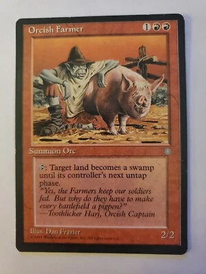 MTG Magic The Gathering Card Orcish Farmer Summon Orc Red Ice Age 1995 - Image 1 of 2