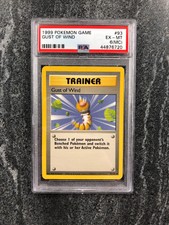 PSA 6 MC Gust Of Wind 93/102 Pokemon Card Miscut Error Rare Base Set 1999