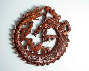 Chinesischer Drache Wanddeko, Drache Wandbild, Holzschnitzerei, Chinesischer Drache, Geschenk - Bild 1 von 7
