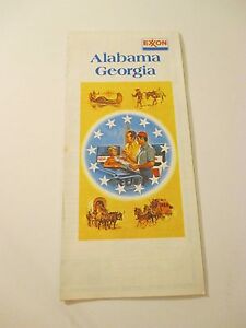 Vintage 1976 Bicentennial EXXON Alabama Georgia Gas Station Road Map