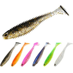 20Pcs Soft Plastic Fishing Lures 6.5cm/7.5cm Ribbed Paddle Tail Bass Swimbaits - Picture 1 of 12