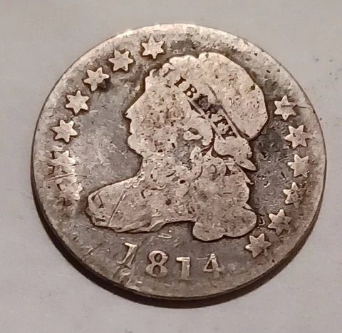 1814 Capped Bust Silver Dime- Good Details, Small Date Cover