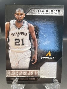2013-14 Pinnacle Tim Duncan Performers Game Used Jersey #1 Spurs