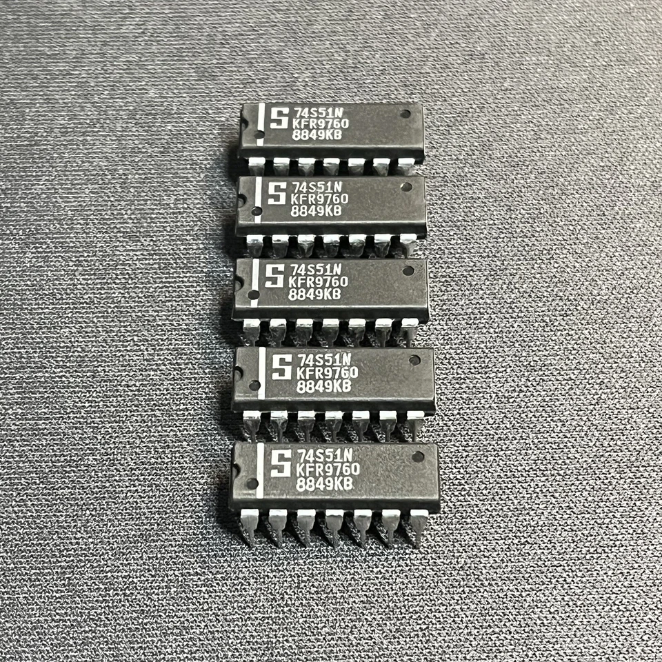 Signetics 74S51N двойной 2-широкий 2-входной AND-OR-инвертированный затвор 14p DIP IC лот из 5 - Изображение 1 из 1