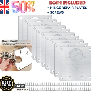 12 Kitchen Cupboard Door Hinge Repair Kit Plate and Fixing Screws Cabinet Hinges - Picture 1 of 8