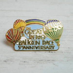 Insignia de recuerdo de alfiler de solapa vintage The Great Reno Nevada Hot Air Globo Race 1986 - Imagen 1 de 6