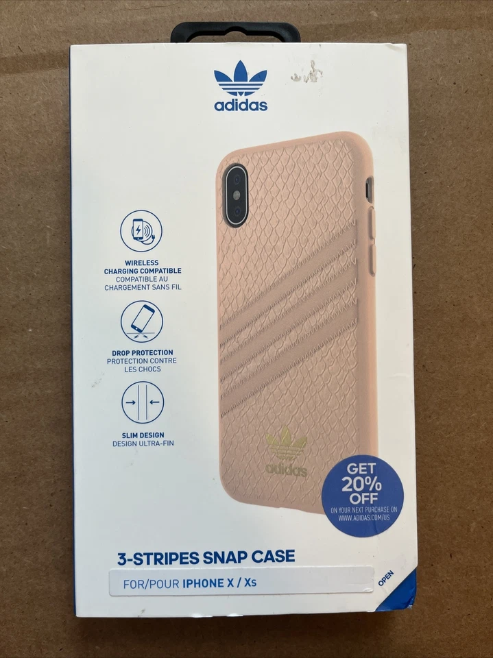 adidas 33260 Samba Case for iPhone XS Max - Black W/ White Stripes