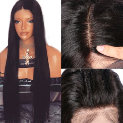 Silk Base Full Lace Human Hair Wig Pre Plucked Silk Top Full Lace Wig Baby Hair - Image 1 of 4