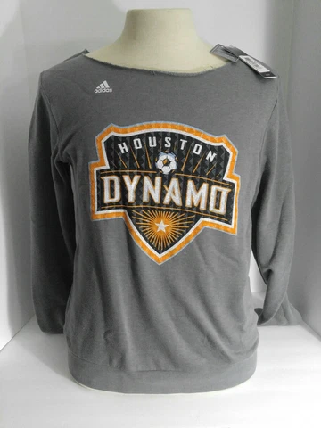 MLS XL Houston ADIDAS Dynamo Women's Soccer Gray Sweatshirt Sweater Extra Large Cover