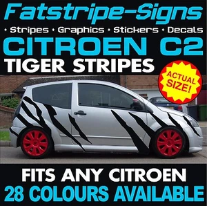 para adaptarse a CITROEN C2 GRÁFICOS RAYAS TIGRE COCHE CALCOMANÍAS DE VINILO PEGATINAS VTR VTS - Imagen 1 de 2