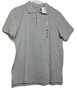 Children Place Boys Size L (10/12) Gray Short Sleeve 3/4 Button up Polo Shirt - Picture 1 of 13