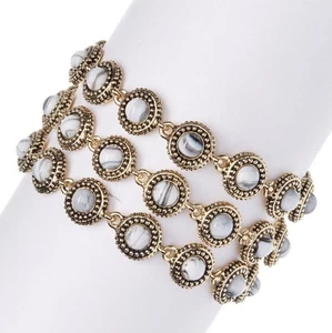 House of Harlow 1960 Cuzco Triple Row Bracelet NWT $128 - black or white - Picture 1 of 7