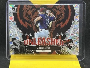 2023 Donruss Jack Leiter Unleashed SP Silver Parallel Insert #/349 Texas Rangers - Bild 1 von 2