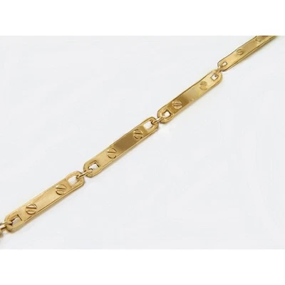 Unique Bar motif 10inch Anklet chain bra. crafted Authentic 1/20 14K Gold Filled - Image 1 of 4