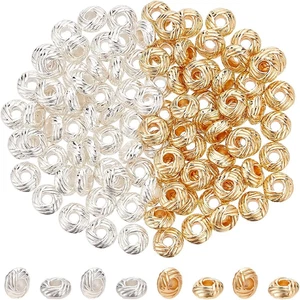 100Pcs 14K Gold Spacer Beads, 6X2.5Mm Rondelle Bracelet Beads Winding Knot Beads - Picture 1 of 6