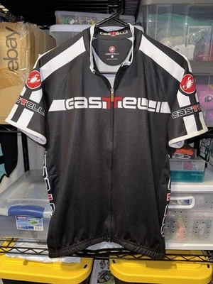 Castelli Italy Cycling Jersey Men’s X-Large Black/White Full Zip Up Short Sleeve - Image 1 of 4