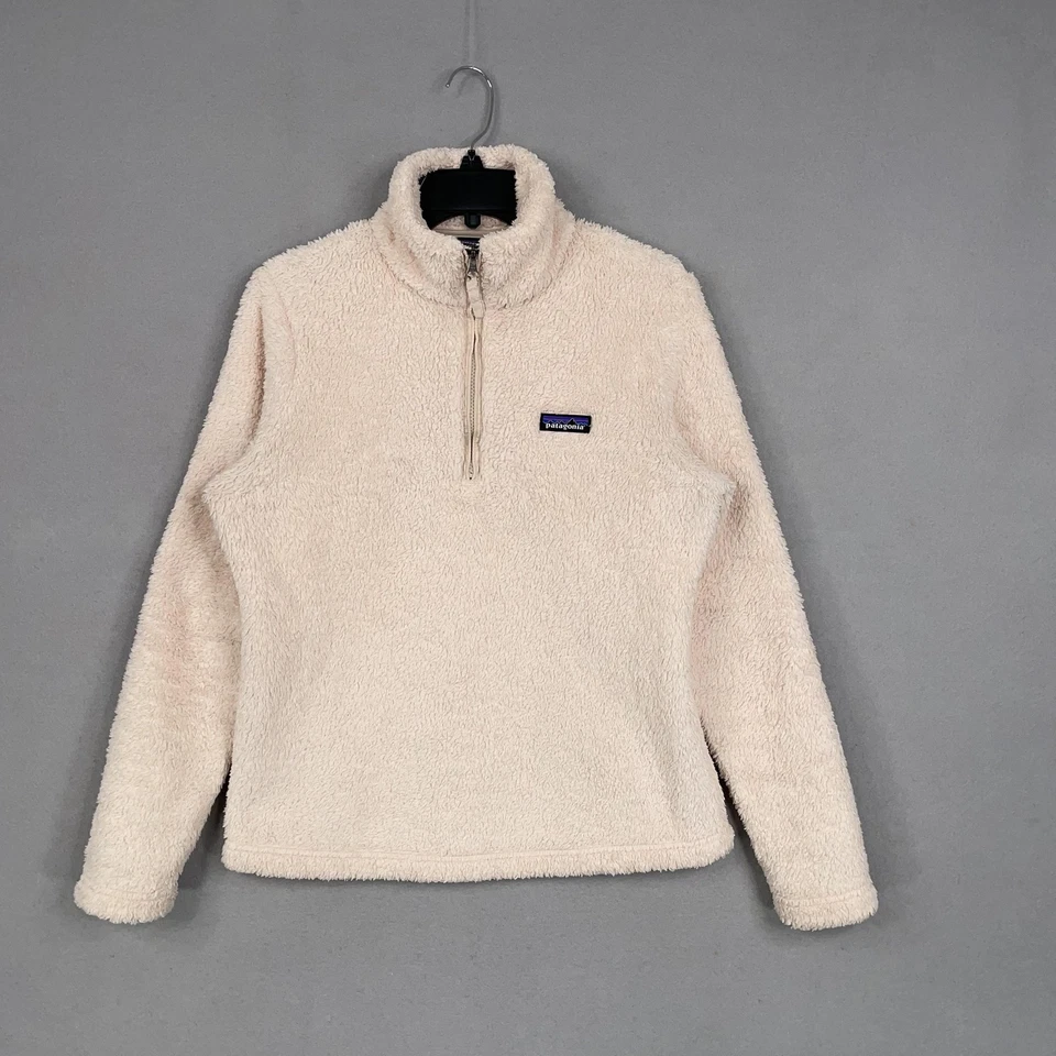 Pullover polar Patagonia para mujer mediano crema suave Sherpa cuarto cremallera chaqueta Foto 1 de 4