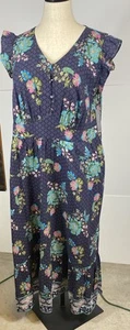 Lane Bryant Dress Womens NWT Plus Size 24 Blue Floral Feminine Maxi Cottagecore - Picture 1 of 5