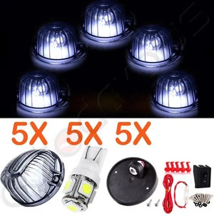5x Smoke Round Cab Marker Top Clearance Light 5LED Assembly For Chevrolet Trucks - Picture 1 of 12