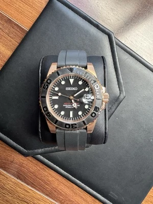 Seiko Yacht Master Prospex Marine Master Automatic Dive Rose Gold NH35 Mod Watch - Image 1 of 4