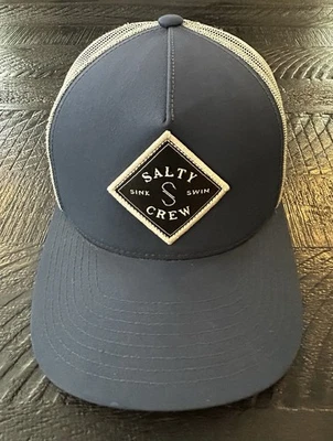 Salty Crew Logo SnapBack Trucker Hat Meshback Blue Adjustable - Image 1 of 4