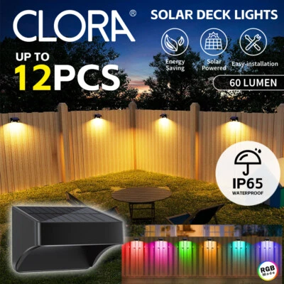CLORA Solar Fence Lights Outdoor Wall Lights Step Backyard Patio Deck Railing - image 1 of 4