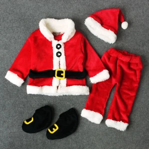 Newborn Baby Boy Girl Chriatmas Santa Claus Costumes Xmas Coats Clothes Set - Picture 1 of 8