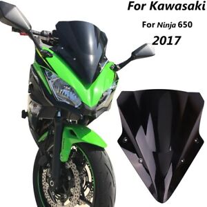 Black Front Windshield Windscreen for Ninja 650 EX650 2017 2018 2019 Kawasaki